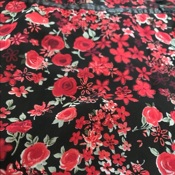 Dark Floral Handkerchief Hemline Dress - Picture 3 of 3